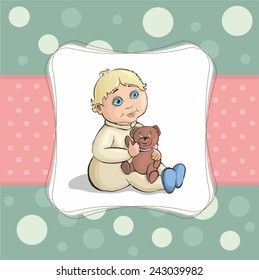 baby card with a child. vector