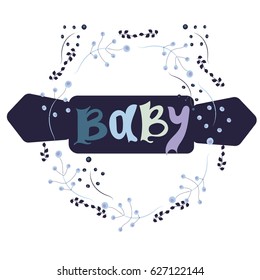 baby card or cover. Collection of vector templates for scrapbooking, congratulations, baby shower invitations, birthday cards and journaling.