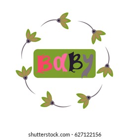 baby card or cover. Collection of vector templates for scrapbooking, congratulations, baby shower invitations, birthday cards and journaling.