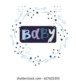 baby card or cover. Collection of vector templates for scrapbooking, congratulations, baby shower invitations, birthday cards and journaling.