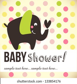 baby card with cute elephant