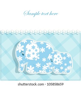 Baby card with elephants