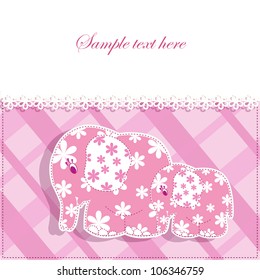 Baby card with elephants
