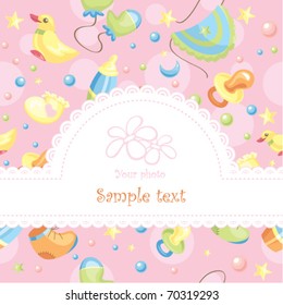 Baby card with free space for photo