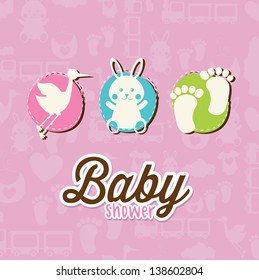 baby card over pink background vector illustration