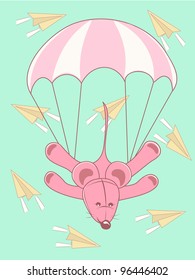 Baby card parachute jump