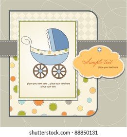 baby card with pram