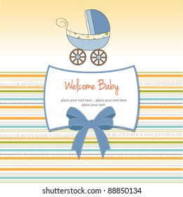 baby card with pram