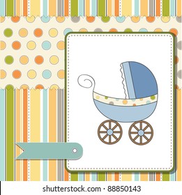 baby card with pram