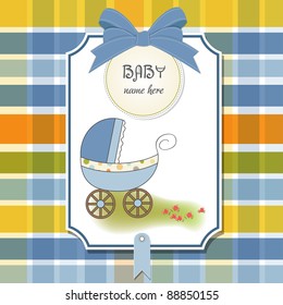 baby card with pram