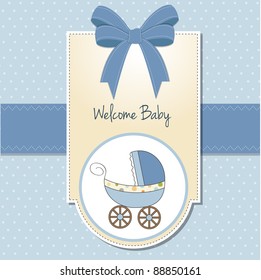 baby card with pram