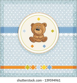 baby card with teddy