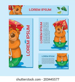 baby card for text with bear. vector