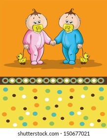 baby card with twins