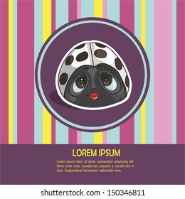 baby card with white ladybug