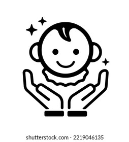 Baby care ( child care )  vector icon illustration