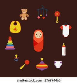 Baby care flat concept made in vector