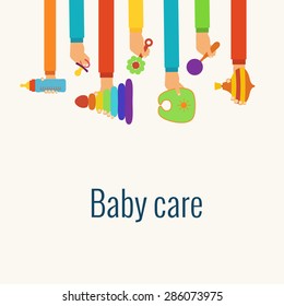Baby care flat concept made in vector