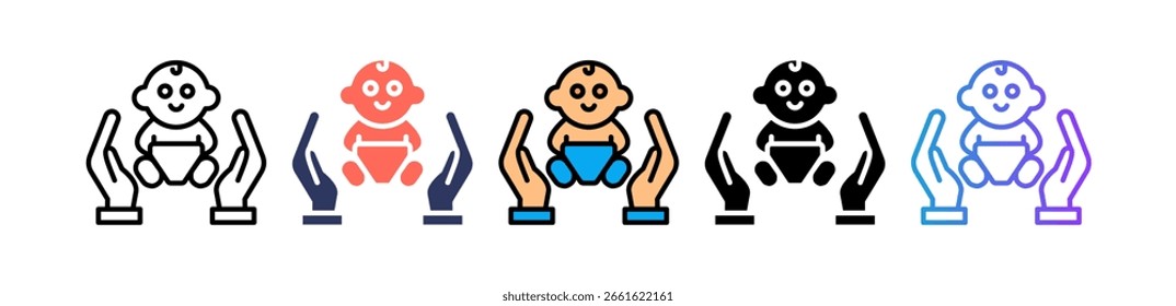 Baby Care Icon Multiple Vector Illustration