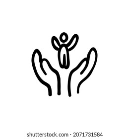 baby care icon in vector. Logotype - Doodle