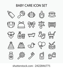 Baby care icons collection. Newborn, family, parent, care icons set. vector illustration