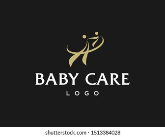 Baby care logo design. Simple modern logo vector. Flat style symbol.