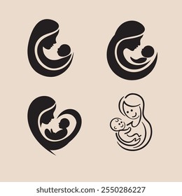 Vector de diseño de logotipo de cuidado de bebé