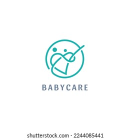 baby care logo icon minimal concept vector identity for parenting business template.