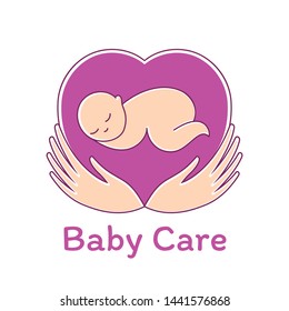 Baby Care logo template. Logotype design element.