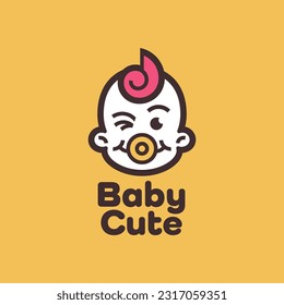 Baby care logo template. Vector illustration in flat design. Baby care icon.