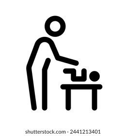 Baby care room line icon. Vector graphics