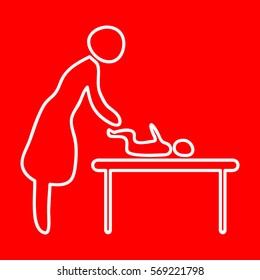 Baby care room symbol, mother room symbol 