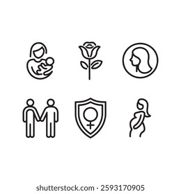 Baby care and safety icon set. Editable vector stroke