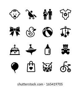 Baby, Care And Toys. Web Icon Set