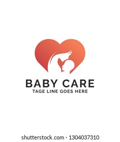 Baby care vector logo design template