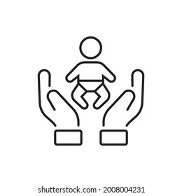 Baby Care vector outline icon style illustration. EPS 10 File Nursing and Midwifery symbol