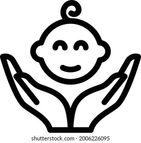 icono de la línea delgada del vector de cuidado del bebé