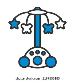 Baby Carousel Icon. Editable Bold Outline With Color Fill Design. Vector Illustration.