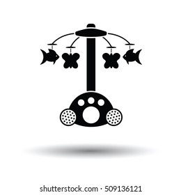 Baby carousel icon. White background with shadow design. Vector illustration.