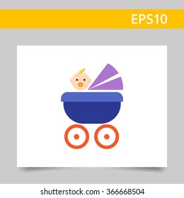 Baby carriage with baby