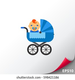 Baby carriage with baby