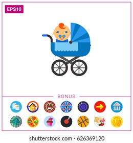 Baby carriage with baby