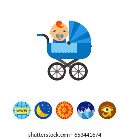 Baby carriage with baby