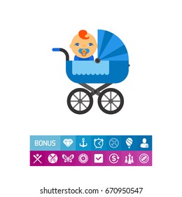 Baby carriage with baby