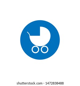 Baby, carriage, buggy, pram, stroller, wheel icon. Vector illustration, flat design.