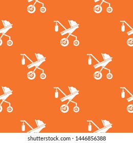 Baby carriage classy pattern vector orange for any web design best