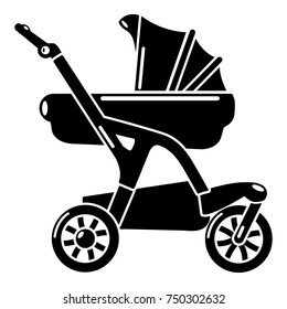Baby carriage designer icon. Simple illustration of baby carriage designer vector icon for web