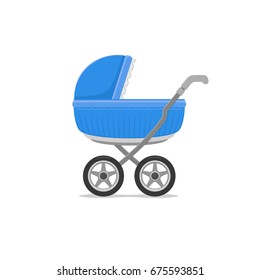 Baby Carriage Flat Vector