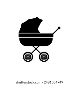 Baby carriage flat vector icon design. Baby pram carriage. Baby stroller symbol