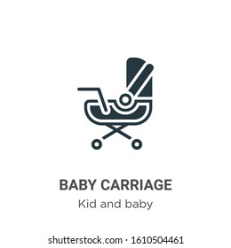 Baby carriage glyph icon vector on white background. Flat vector baby carriage icon symbol sign from modern kid and baby collection for mobile concept and web apps design.